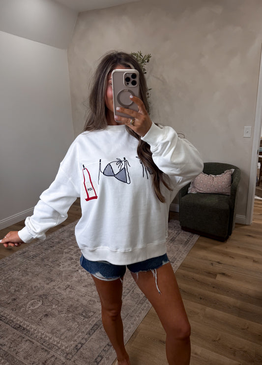 Americana Elements Pullover - white