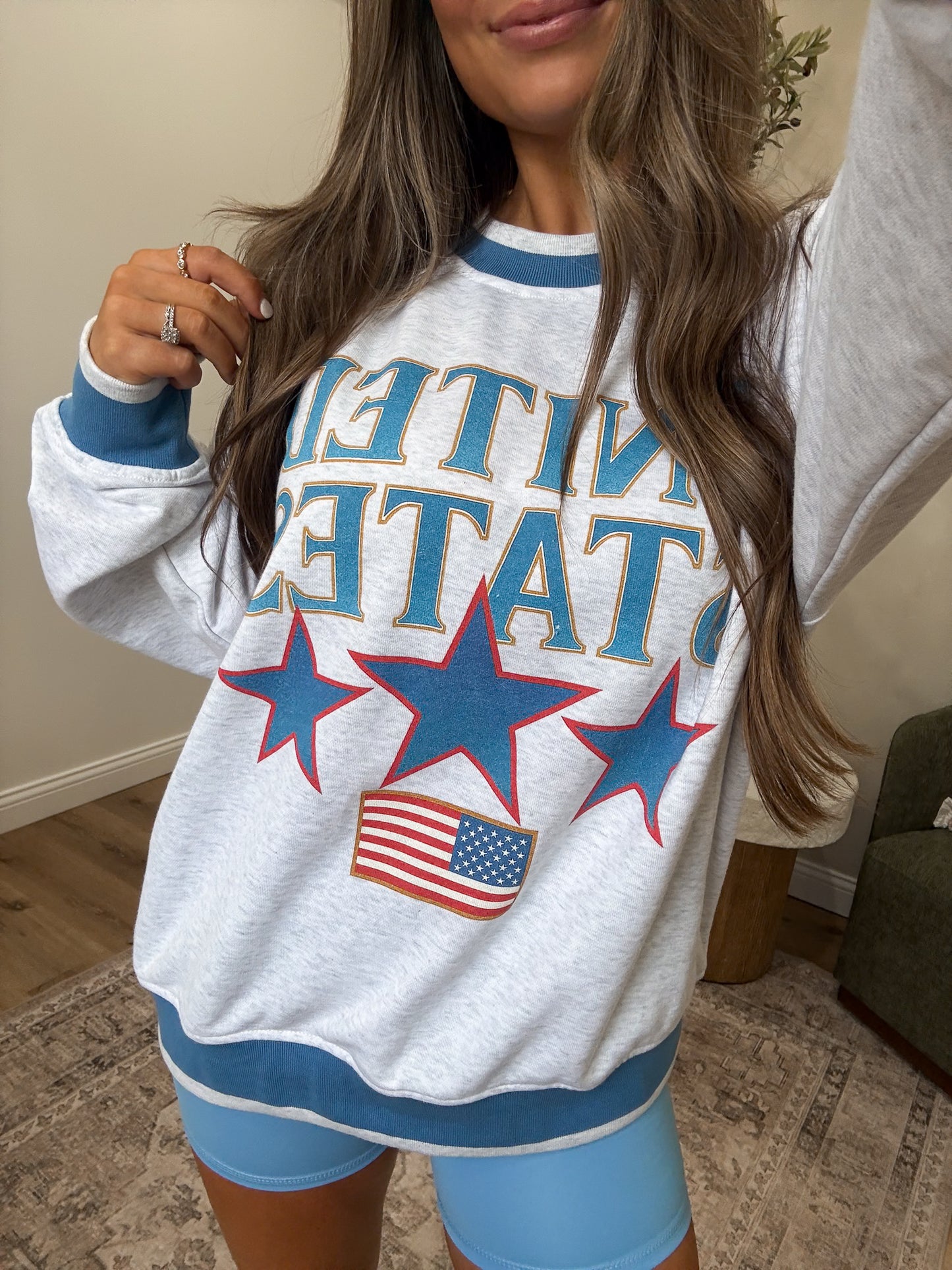 Untied States Oversized Pullover - heather grey