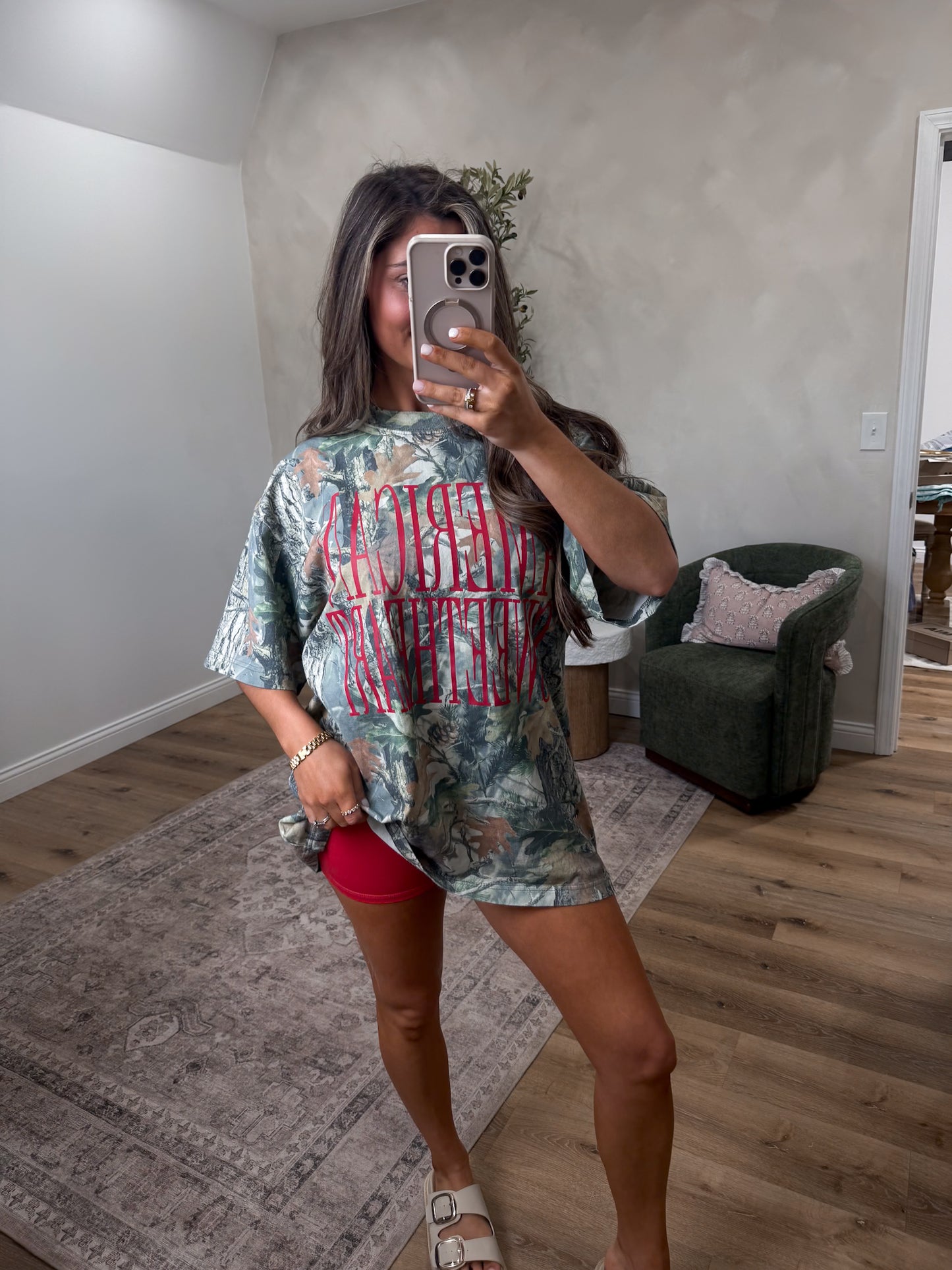 American Sweetheart Camo Tee - green camo