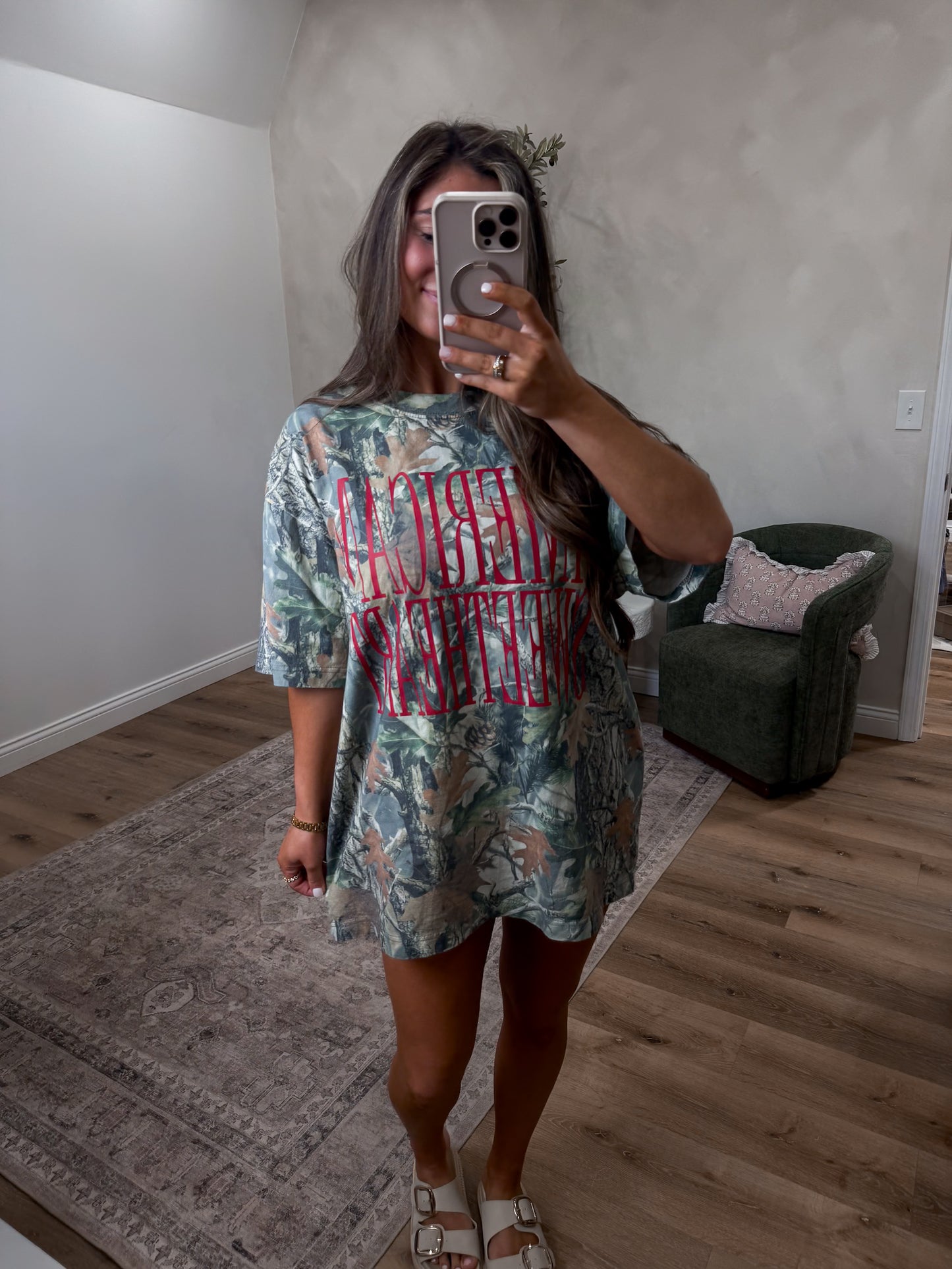 American Sweetheart Camo Tee - green camo