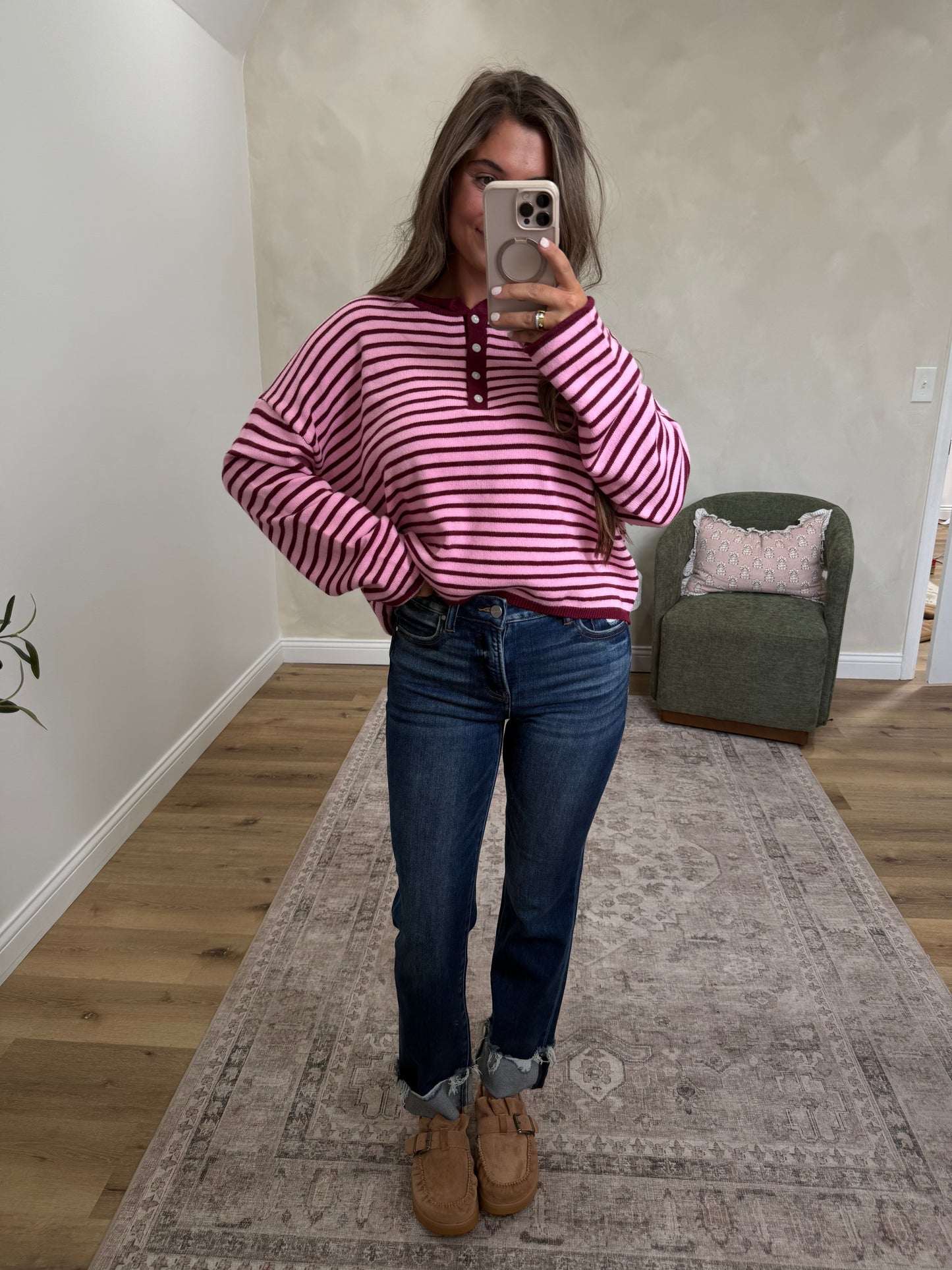 Presley Tummy Control Straight Jeans - dark