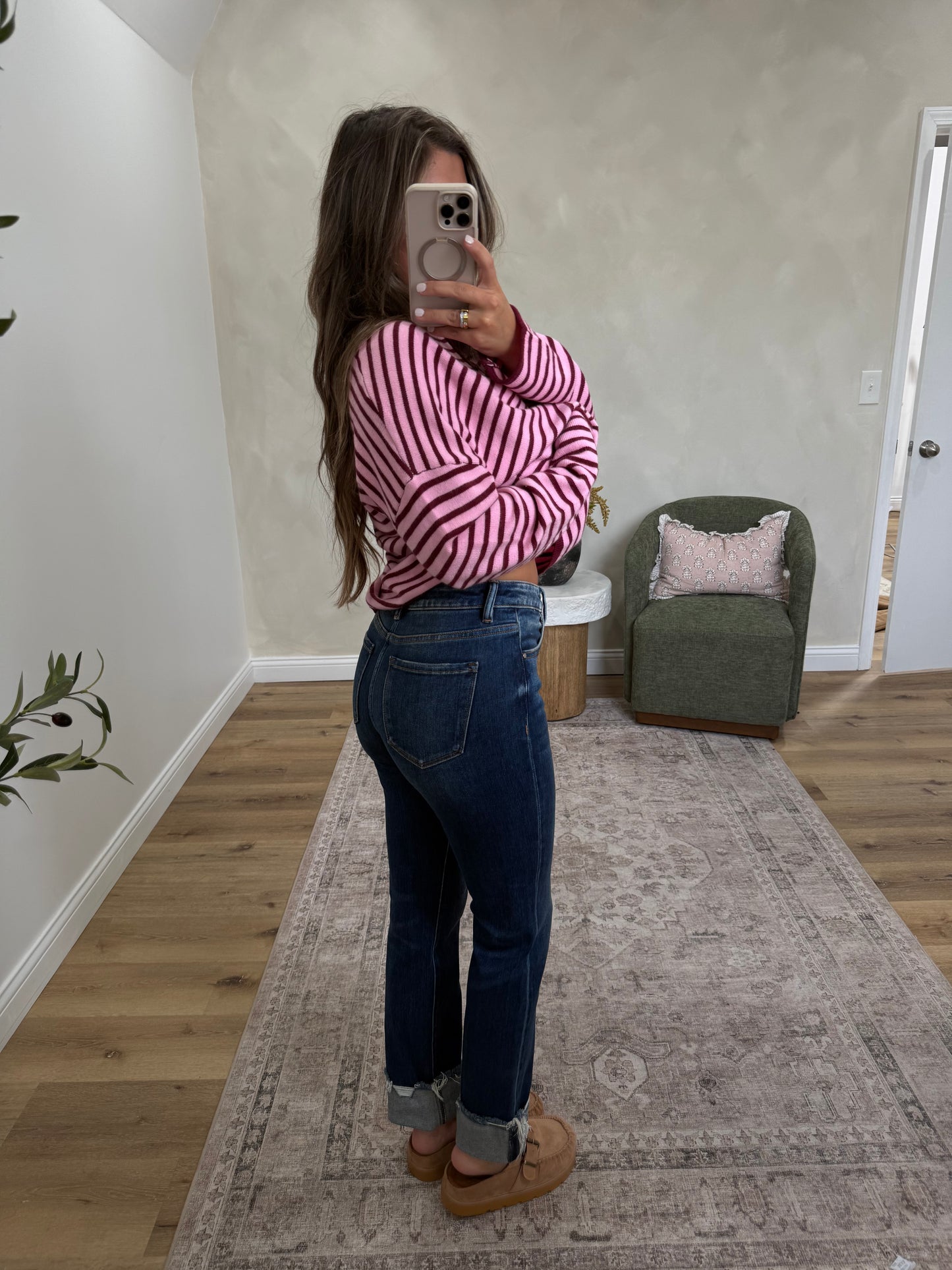 Presley Tummy Control Straight Jeans - dark