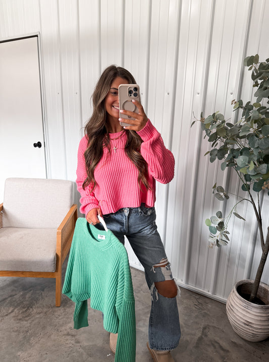 Emmy Cropped Sweater- 2 Colors