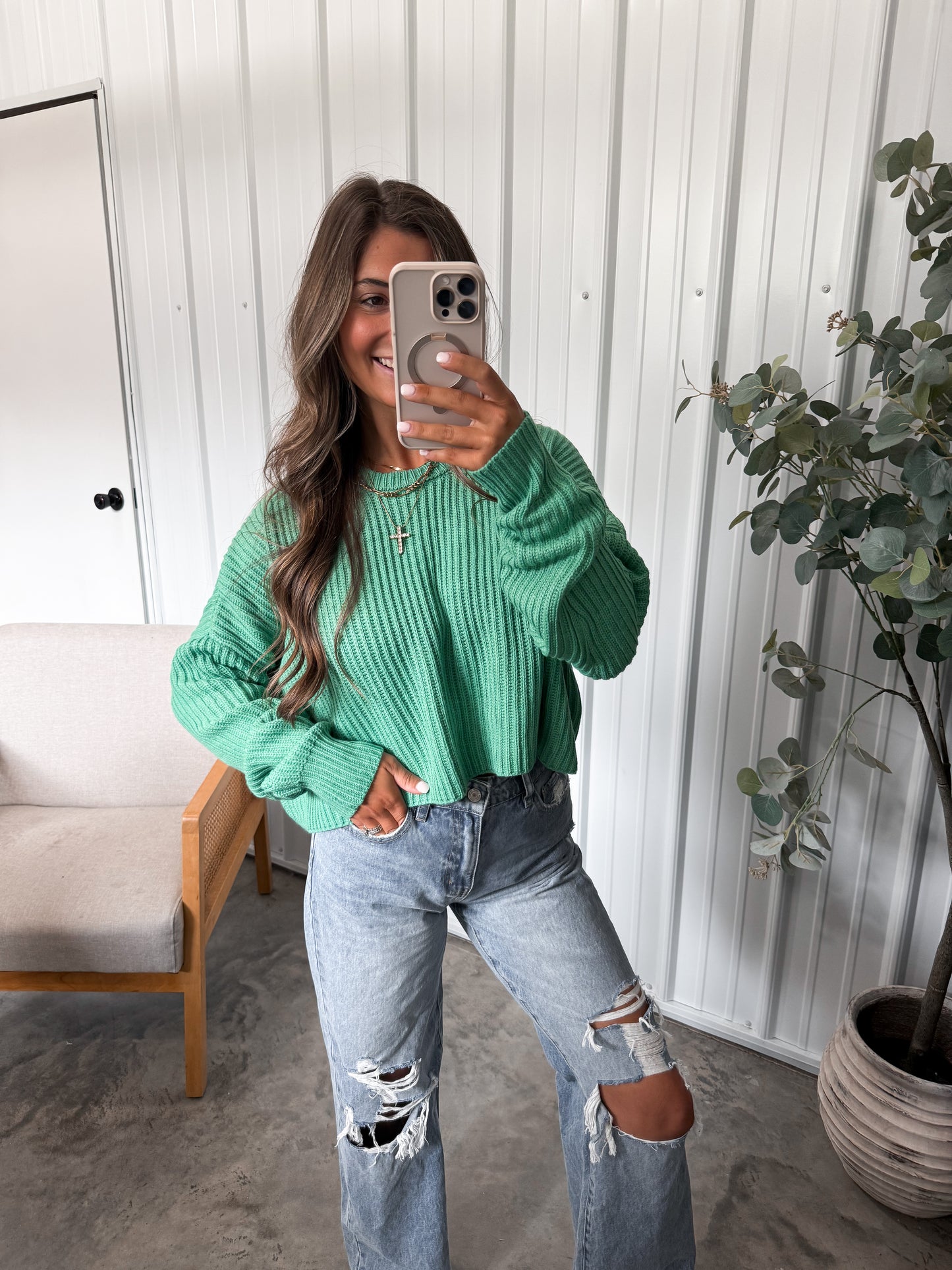 Emmy Cropped Sweater- 2 Colors