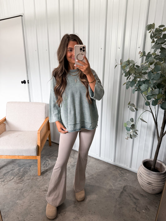 Brooklyn Boxy Sweater- Ash Jade