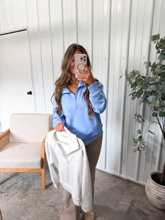 Cloud Scuba Knit Half Zip- 2 colors