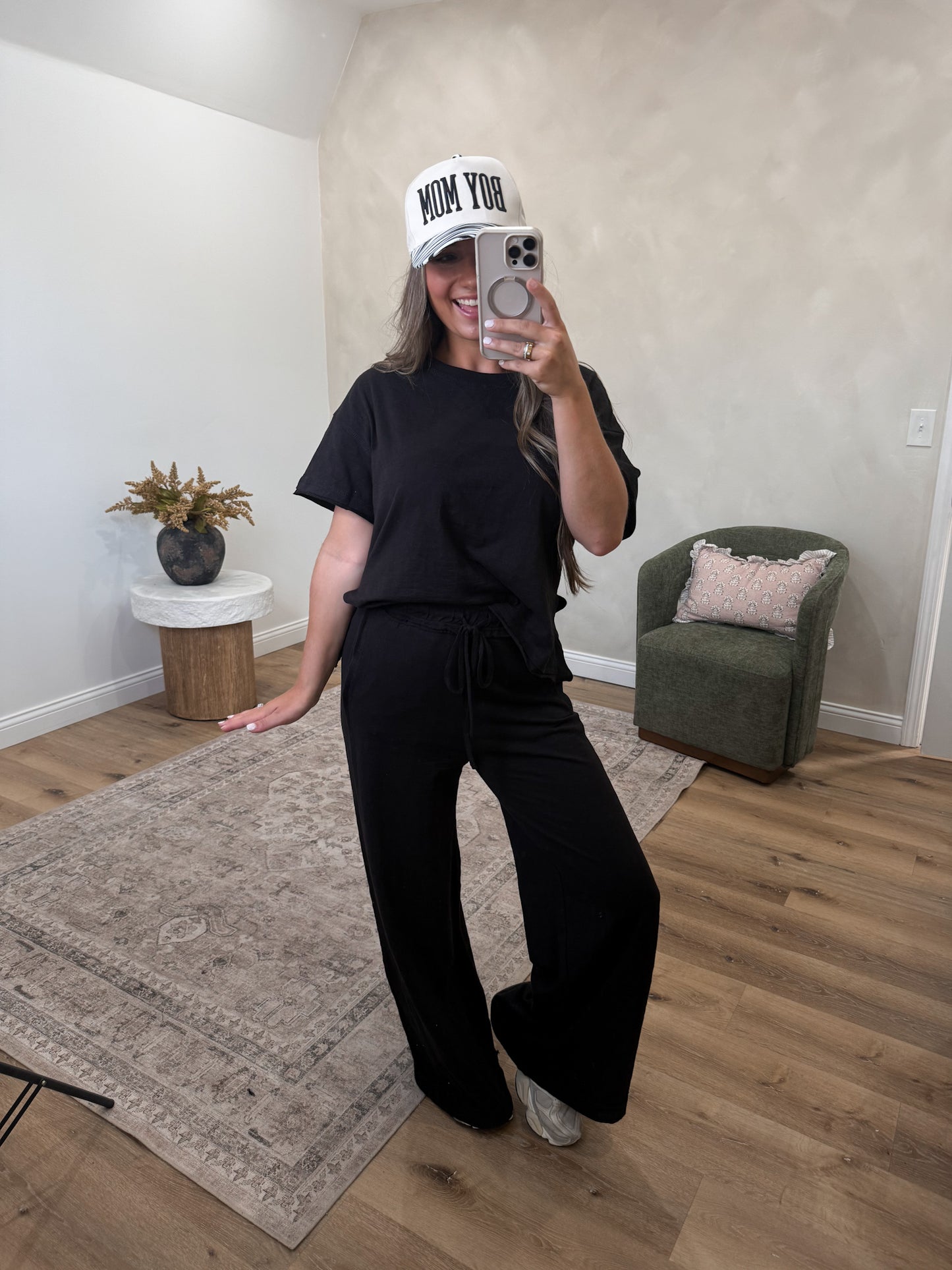 Candace Cotton Slub Set - black