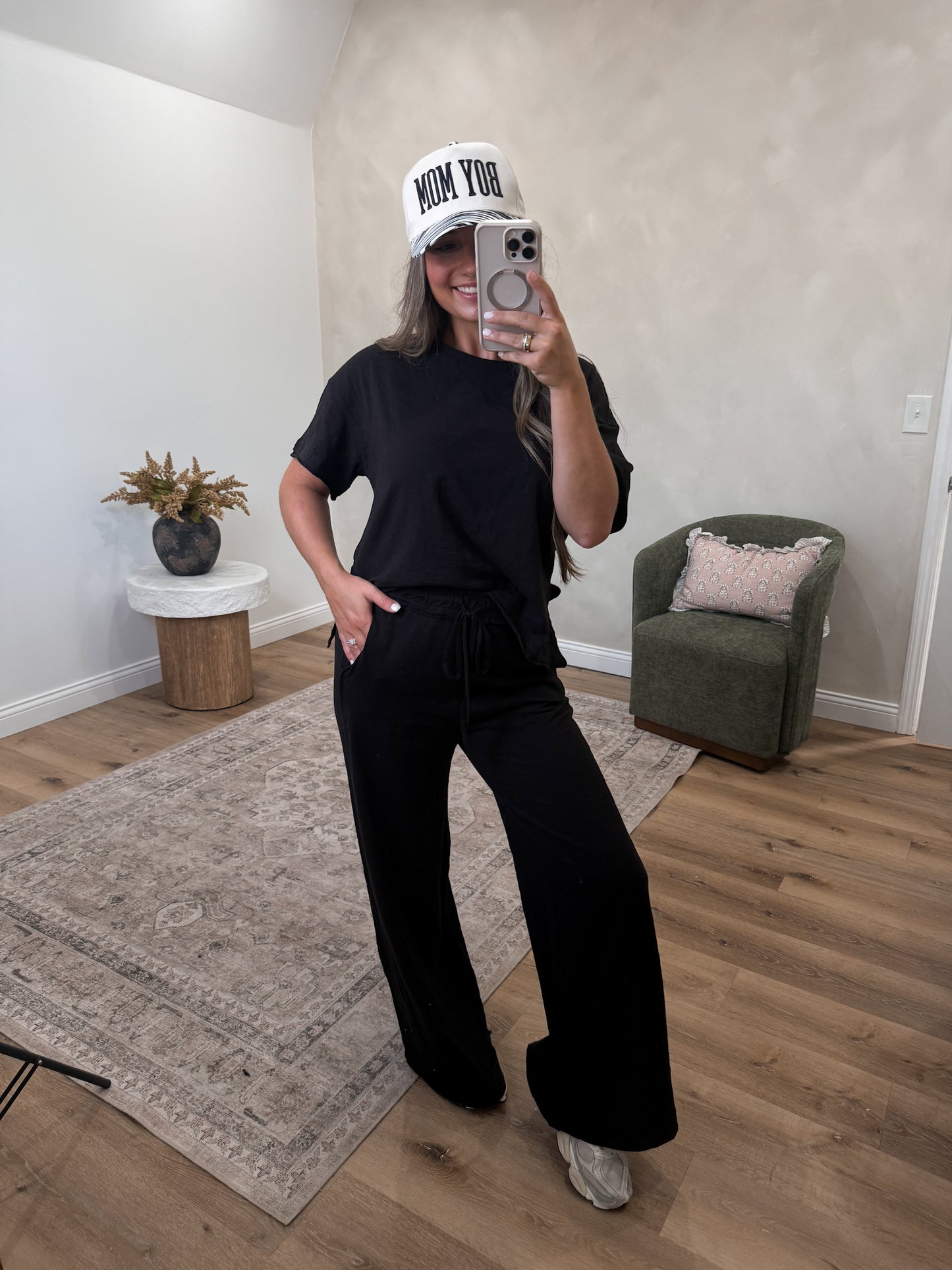 Candace Cotton Slub Set - black