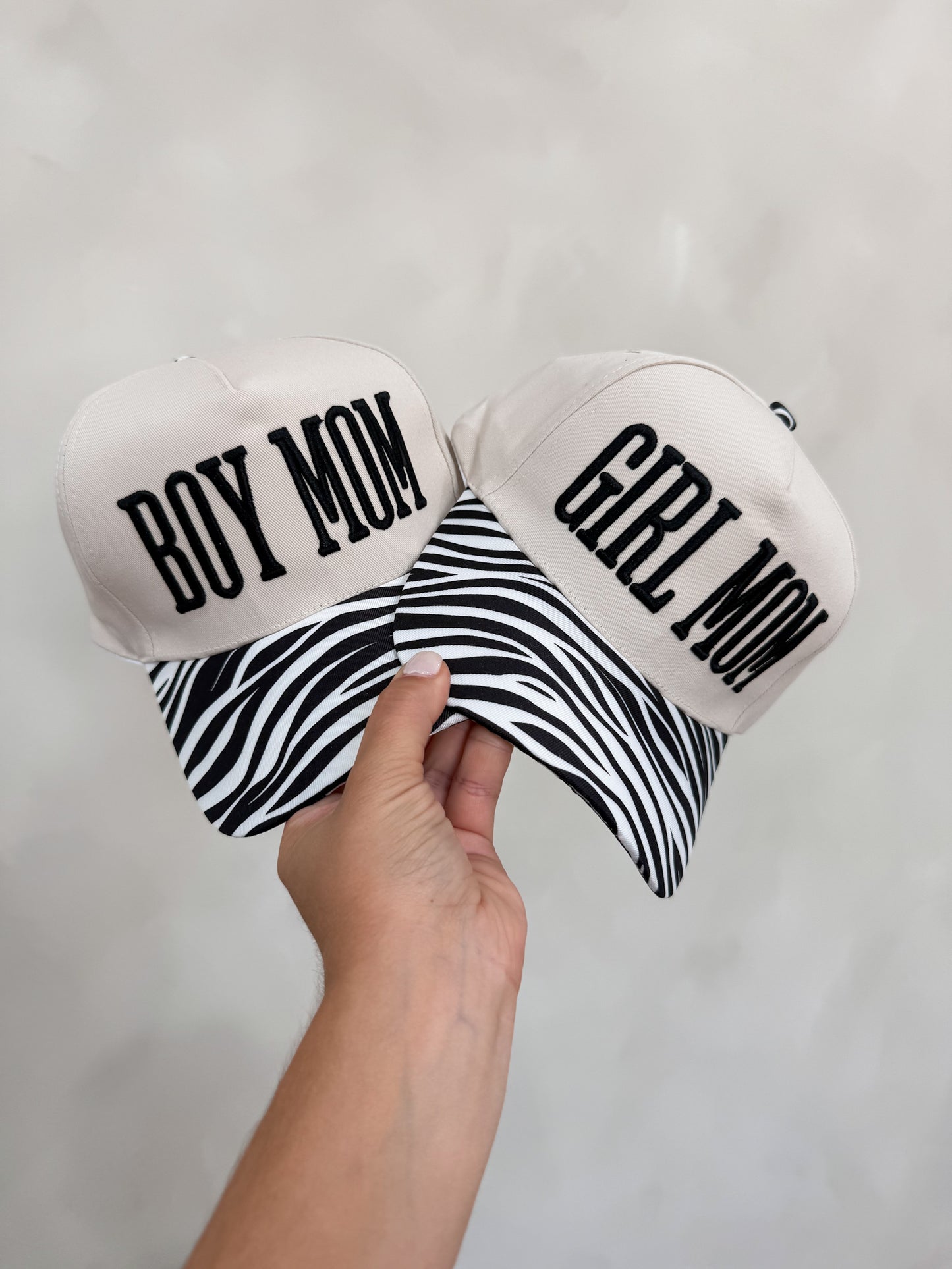 Girl Mom Embroidered Hat - zebra