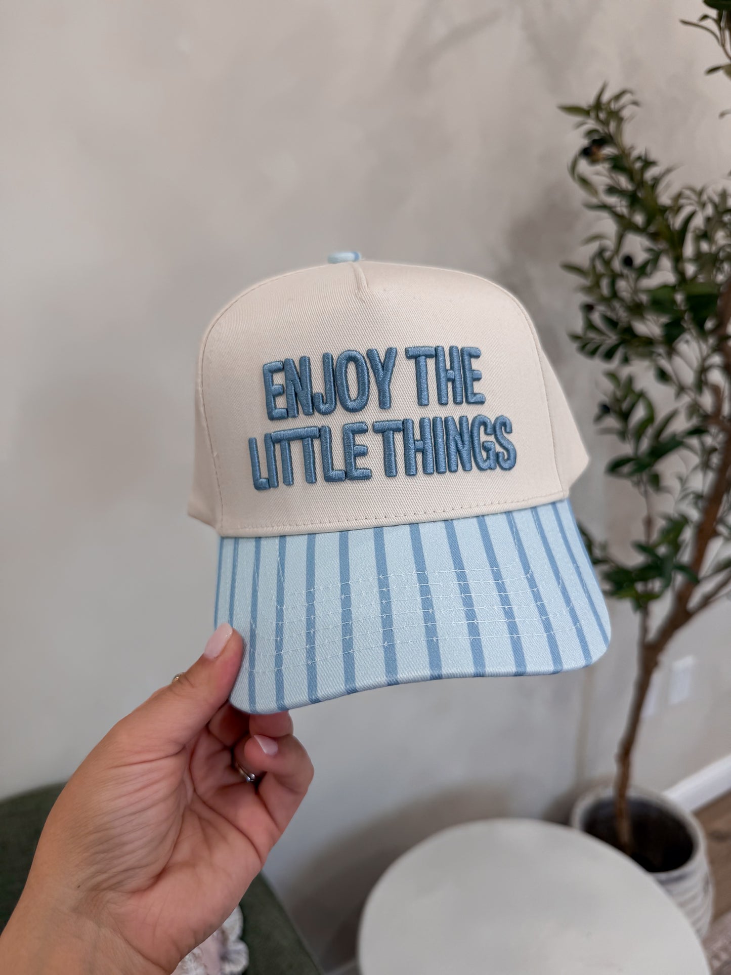 Enjoy The Little Things Trucker Hat - blue