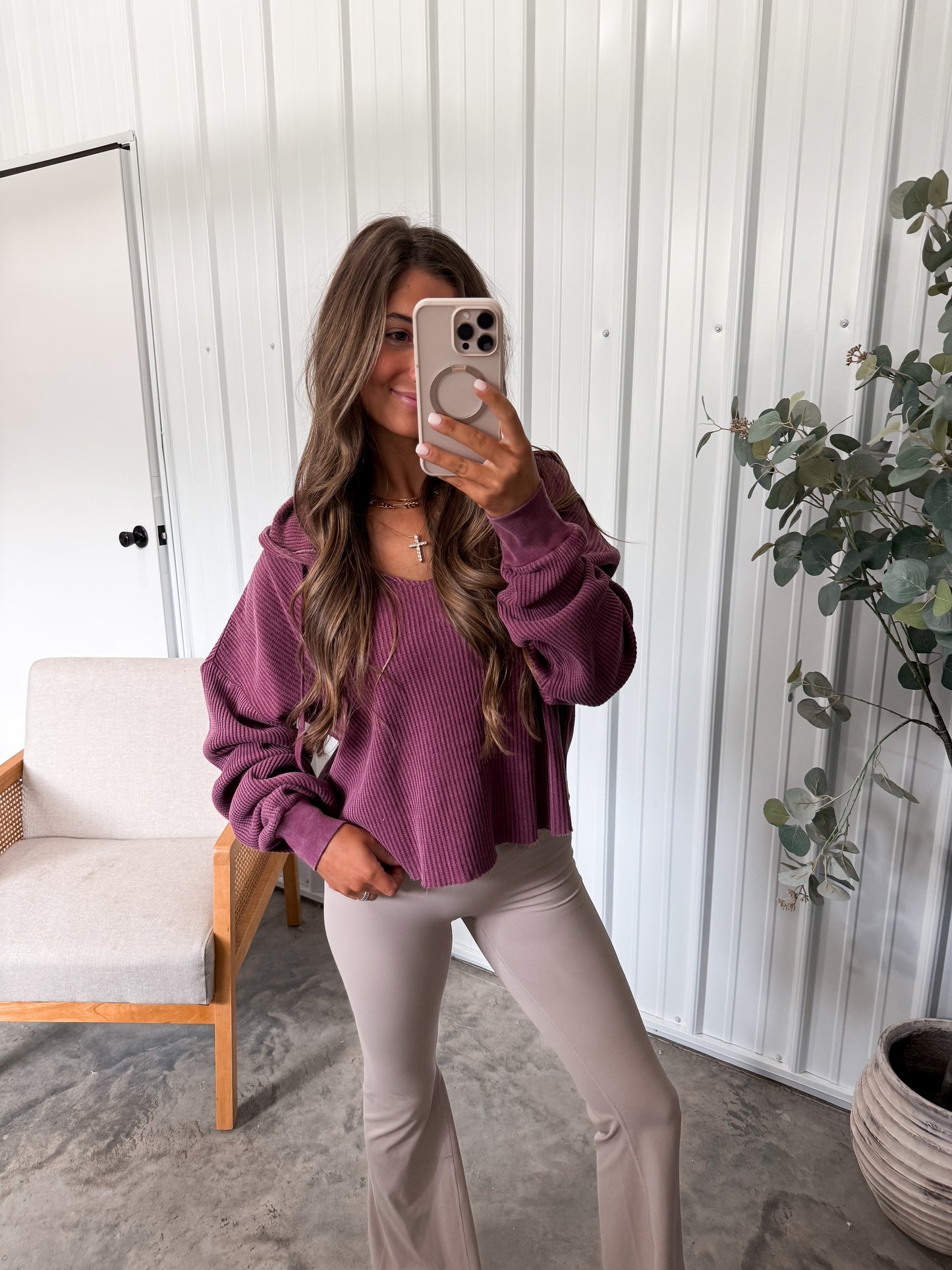 Renee Waffleknit Hoodie- 2 colors