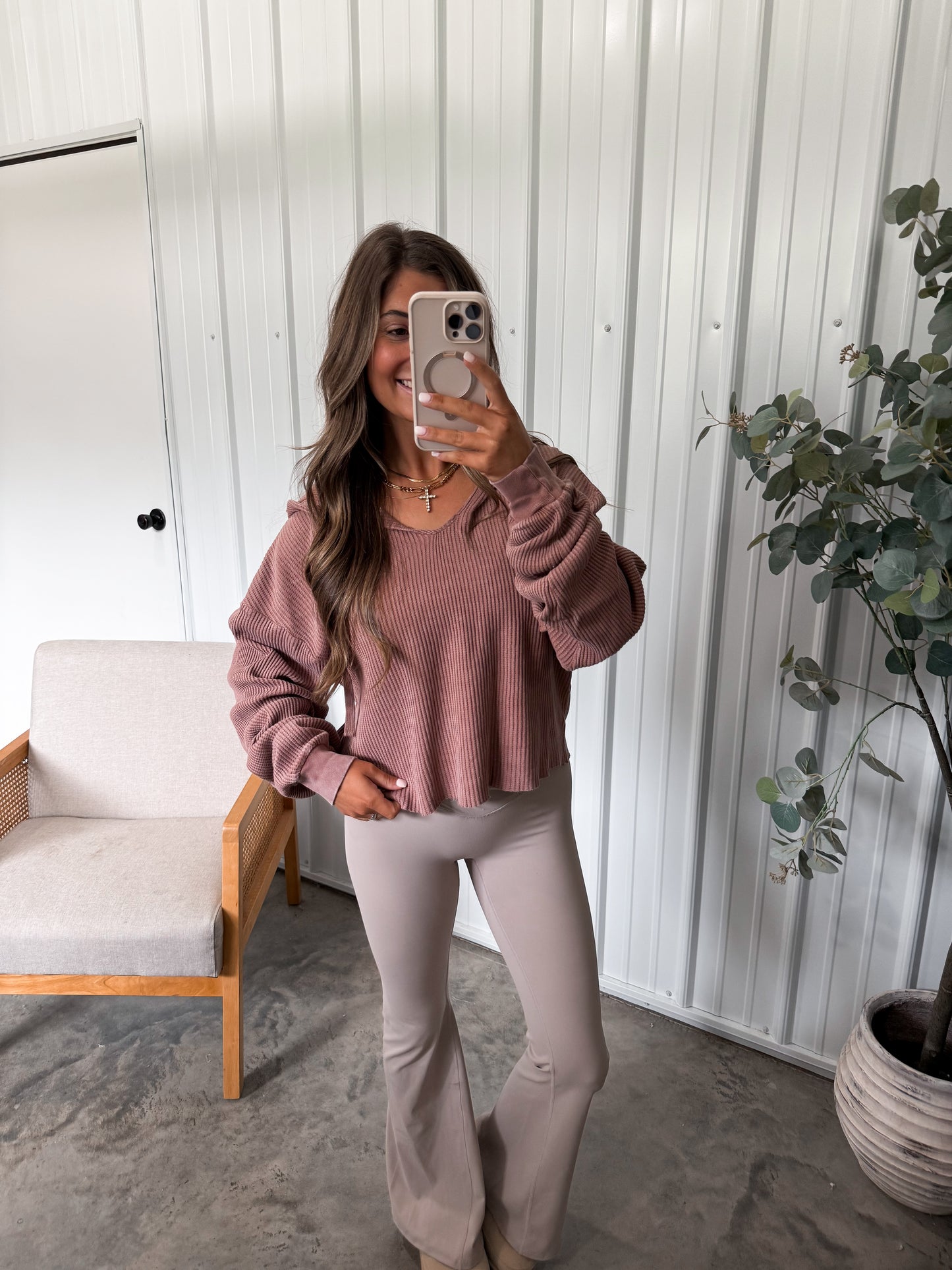 Renee Waffleknit Hoodie- 2 colors