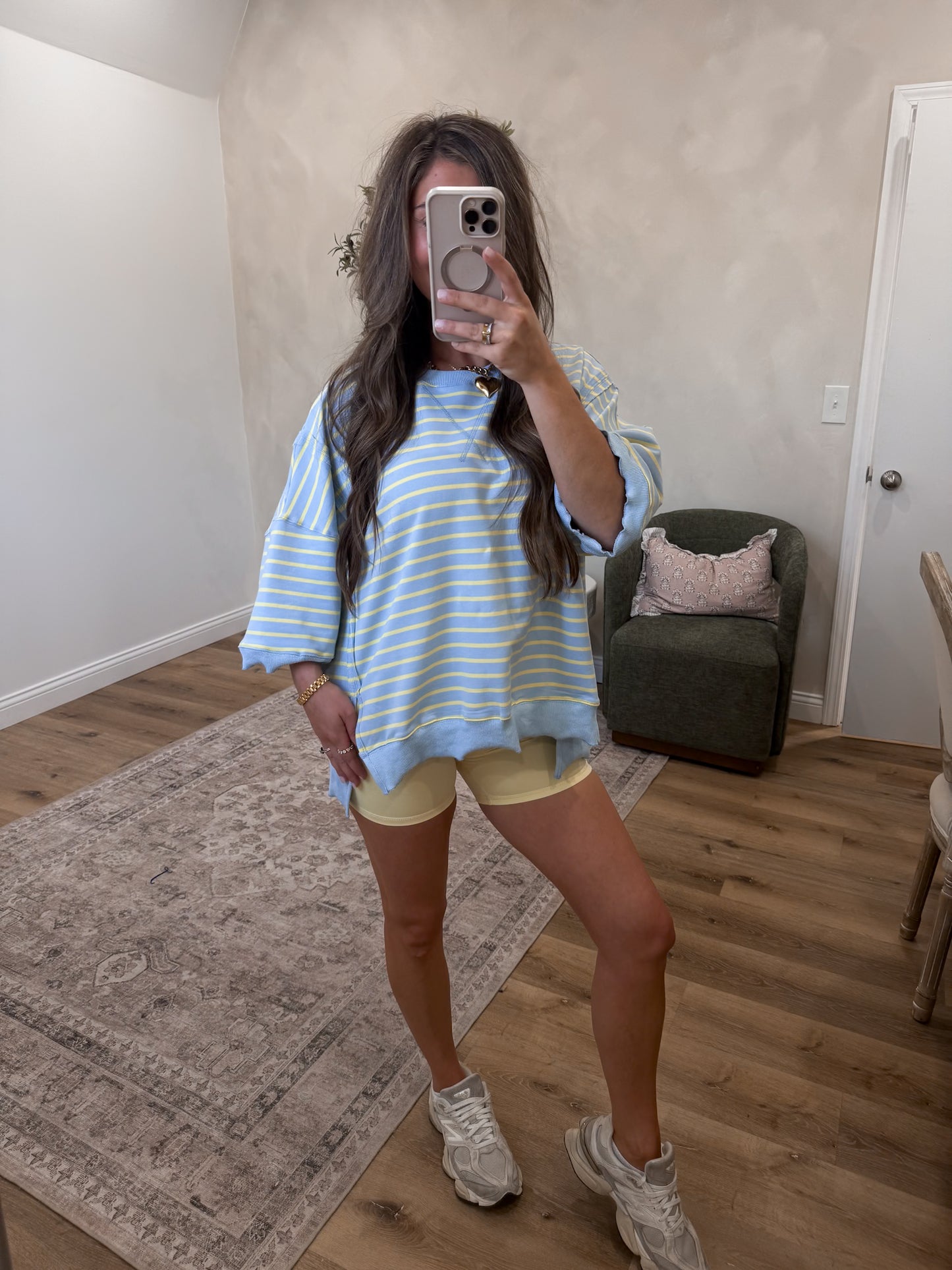 Sophie Striped Pullover - light blue/yellow