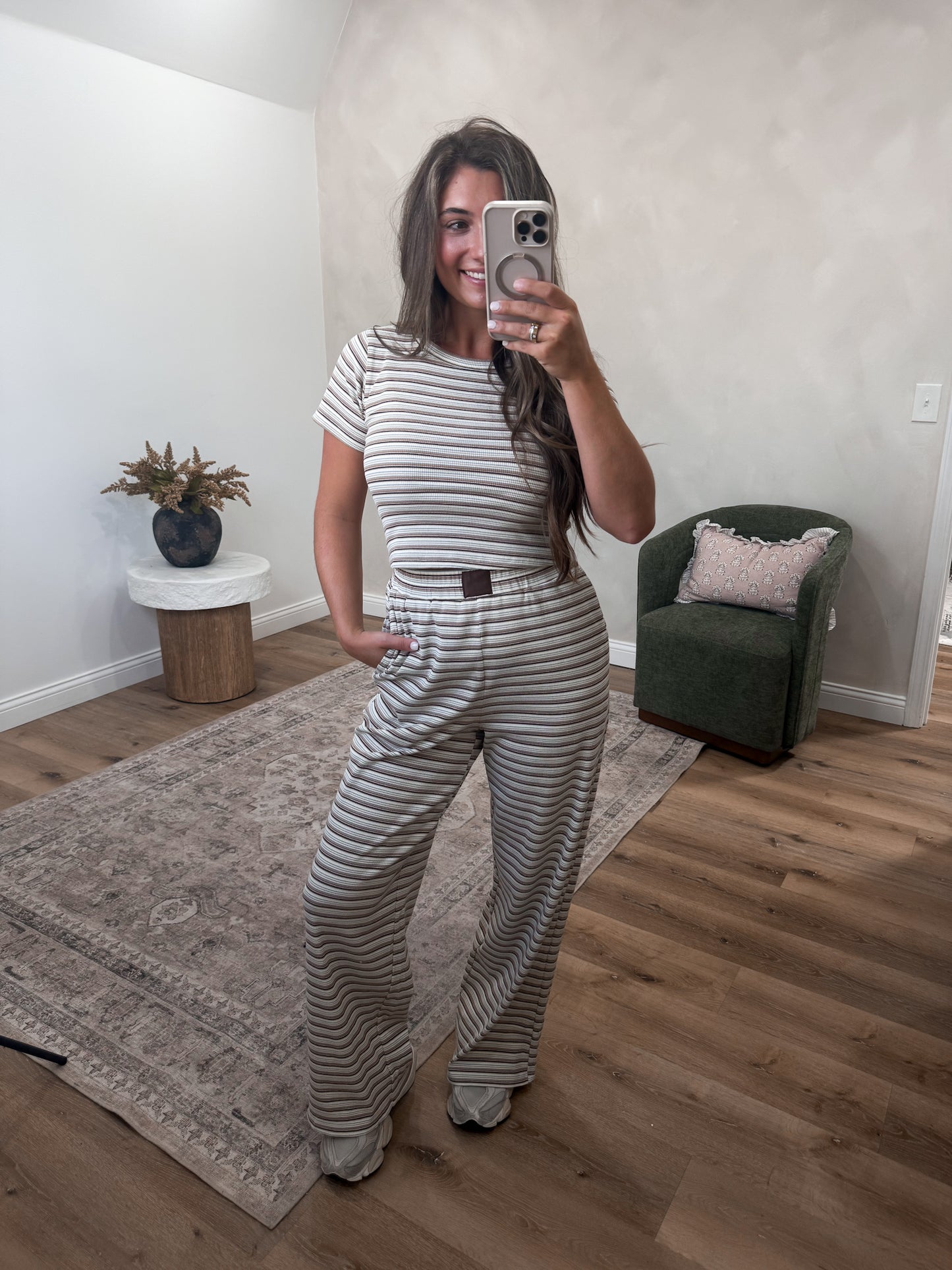 Montana Striped Lounge Set - brown multi